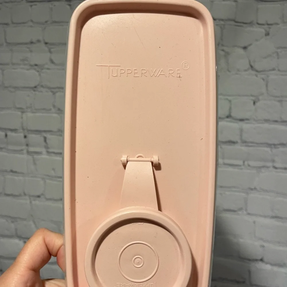 Vintage Tupperware Pink and White Storage Set
